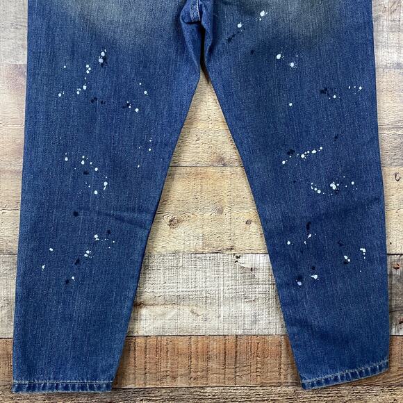 Wildfox Baggy Crop Blue Jeans Da Vinci Wash Paint Splatters Size 24 NWT - Picture 5 of 10